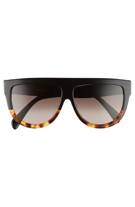 celine sunglasses havana gold|Celine 60mm flat top sunglasses.